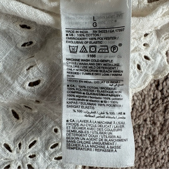 Old Navy White Eyelet Ruffle Strap Tank Top BOHO FAIRY Cottagecore 100% Cotton - Picture 4 of 6